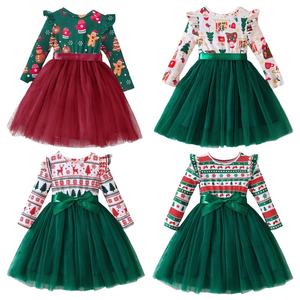 Robes de bal pour bébés de 8 <span class=keywords><strong>mois</strong></span>, <span class=keywords><strong>robe</strong></span> de Noël pour bébé, <span class=keywords><strong>robe</strong></span> à manches longues, taille haute, coupe trapèze, en tulle, pour fête de Noël - Product Image 2