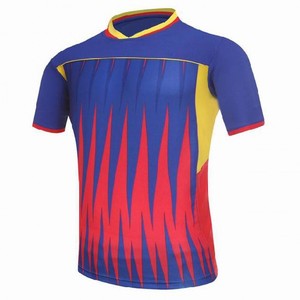 T-shirt de badminton pour homme, bleu, manches courtes, col rond, anti-transpiration, coupe classique, toutes saisons, polyester, couleur unie, haut de sport - Product Image 3