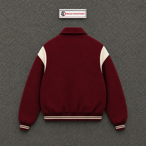 NUEVA CHAQUETA VARSITY DE CALIDAD EN ROJO MAROON Y CREMA PARA HOMBRE, ESTILO CLÁSICO BOMBER DE BÉISBOL, PREMIUM CON CIERRE FRONTAL, ROPA EXTERIOR CASUAL DE CALLE - Product Image 6