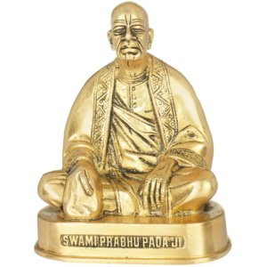 Escultura de latón hecha a mano de 5 pulgadas de Swami Prabhupada Ji, fundador de ISKCON para regalar, hecha en India - Product Image 1