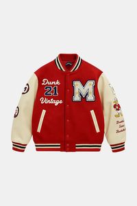 Chaqueta Universitaria Charleston Warriors para Hombre, Diseño con Parches Bordados, Color Granate, Estilo Vintage, Impermeable y Ecológica - Product Image 2