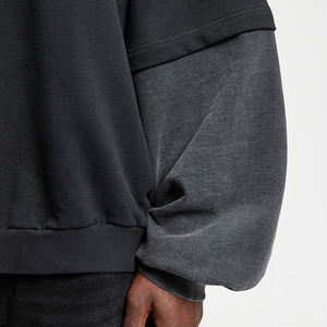 Sweat à capuche OEM pour homme, délavé à l'acide, double couche, en coton chaud, style streetwear vintage décontracté, fabricant - Product Image 5
