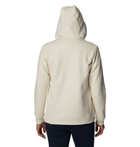 Sweat-shirt à capuche zippé pour femme, en molleton de coton uni, avec logo personnalisé, vente en gros, décontracté, couleur unie, crème, coupe oversize - Product Image 4
