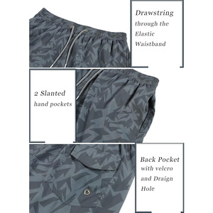 Men's Geometric Print Quick Dry Anti-UV Breathable <b>Swim</b> Shorts with Pockets Drawstring Waist Casual Board Shorts - Product Image 3