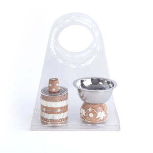 Brûleur d'encens en bois de santal fait main avec insert métallique, usage religieux, support décoratif en bois toutes saisons - Product Image 6