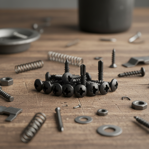 แหวนรองหัวเหล็กคาร์บอนเคลือบดำ PDC 11 แบบเจาะปลาย ฟิลลิปส์ไดรฟ์ ขนาดนิ้ว เกรด 4.8 และ 6.8 เส้นผ่านศูนย์กลาง 3.5-4.8 มม. - Product Image 1