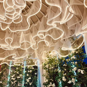 Rideau transparent de luxe LANJO en forme de goutte d'eau pour mur et plafond, drapé de scène pour événements de mariage - Product Image 2