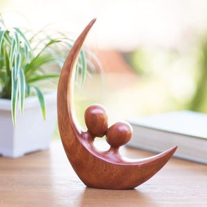 Sculpture en bois vintage sculptée à la main, statue décorative en bois pour la décoration intérieure de la maison, du temple, de l'hôtel, du bureau - Product Image 5