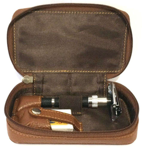 Ensemble de rasage avec rasoir de sécurité à double tranchant à manche métallique, trousse de rasage, rasoir pour hommes, rasoir professionnel en acier inoxydable, nouveau design - Product Image 1