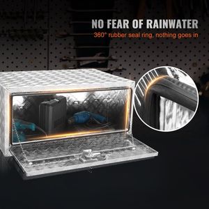 Cassetta Portautensili in Alluminio Resistente 36'' X 24'' X 24'' per Sottoscocca Camion, con Piastra Diamantata, Chiavi di Blocco e Resistente all'Acqua - Product Image 5