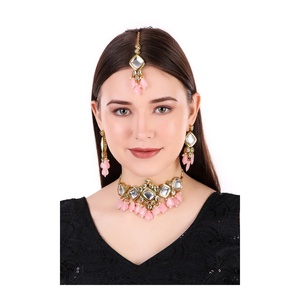 Conjunto de Collar y Aretes de Moda para Mujer, Chapado en Oro, con Perlas de Imitación y Circonitas, para Novia, Compromiso, Boda, Fiesta - Product Image 4