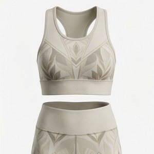 Conjunto de Leggings de Yoga sin Costuras Personalizados y Sujetador Deportivo para Mujer, Tallas Grandes, Ropa Deportiva Sublimada, Atuendo Deportivo para Dama - Product Image 1