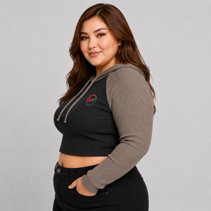 Durable Women's Cropped Hoodie Custom Logo Soft Cotton Fleece Warm Breathable Pullover Casual Wear Women Cropped Hoodie - Product Image 4