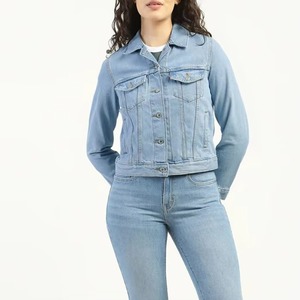 Blousons en jean bleu personnalisés pour femmes 2026 – Coupe ample, boutonnés, écologiques, décontractés, pour l'automne – Vente en gros de qualité supérieure - Product Image 5