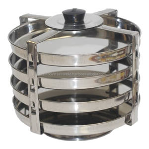 Soporte para Dhokla e Idli de Acero Inoxidable Ecológico con 4 Platos y Asa de Baquelita, Compatible con Todas las Cocinas y Vaporeras - Product Image 3