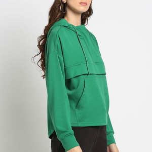 Sudadera con Capucha Verde Personalizada para Mujer, Estampado Frontal, Oversize, de Forro Polar Ecológico, de Secado Rápido, Informal, para Invierno, Ropa Urbana y de Gimnasio - Product Image 4