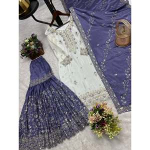 Ensemble de vêtements DHK magnifique de style indien et pakistanais, taille L, pour soirée, composé d'un haut et d'un bas avec dupatta - Product Image 5