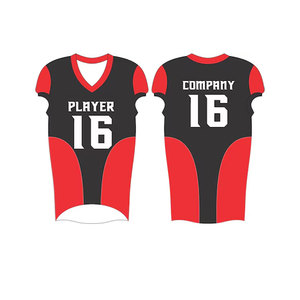 Maillot de football américain personnalisé sublimé, col en V, manches courtes, anti-humidité, coupe ajustée, uniforme pour hommes adultes, toutes saisons - Product Image 2