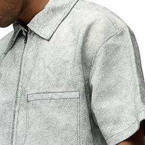 Chemises en cuir élégantes pour hommes, douces et confortables, parfaites pour le quotidien, les sorties en soirée et les looks décontractés. - Product Image 4