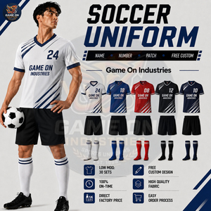 Ropa Deportiva para Equipos Directo de Fábrica, OEM y ODM, Transpirable, Diseño Personalizado Gratuito, Conjunto Completo de Uniforme de Fútbol Sublimado con Camiseta y Pantalones Cortos - Product Image 3