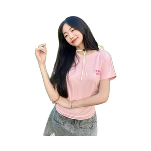 Camisetas de Manga Corta Extra Grandes para Mujer, Talla Grande, ODM OEM, Tejido Transpirable Tipo Waffle, Decoración Bordada para Adolescentes - Product Image 3
