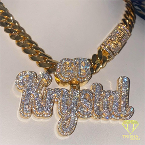 Custom Personalized Letter Pendant With <b>Initial</b> Bail In 925 Sterling <b>Silver</b> Diamond Look Moissanite <b>Necklace</b> Jewelry - Product Image 2
