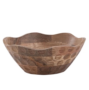 Bol de service en bois blanchi fait main, bol décoratif pour fruits, bol central en bois naturel, pour cuisine et table à manger de style farmhouse - Product Image 6
