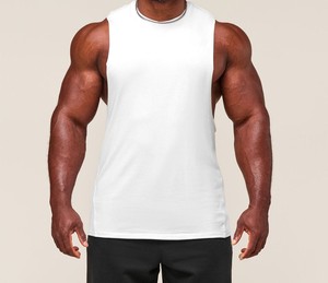 Camiseta Deportiva de Algodón con Logotipo Personalizado al por Mayor, Camiseta sin Mangas para Correr, Ropa Deportiva, Camiseta de Gimnasio para Hombre - Product Image 3