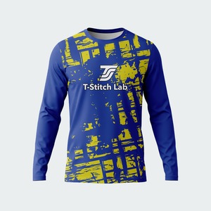 บริการ OEM เสื้อยืดแขนยาวผู้ชาย พิมพ์ลายแบบซับลิเมชั่นตามสั่ง โลโก้แบบกำหนดเอง คอกลม ยูนิเซ็กซ์ แห้งเร็ว ลายเรียบ - Product Image 1