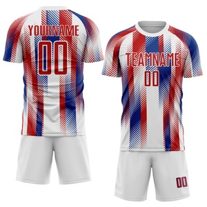 Maillot de football personnalisé par sublimation, nom d'équipe 00, unisexe, col rond, manches courtes, polyester anti-humidité, coupe athlétique - Product Image 1