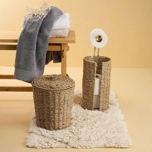 Support de papier toilette en jonc de mer tressé, sur pied, directement de l'usine, écologique, décoration de salle de bain et distributeur, minimaliste et respectueux de l'environnement - Product Image 3
