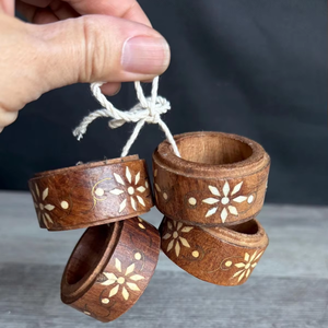 Anillo de Servilleta de Madera Hecho a Mano para Mesa de Comedor, Cocina, Cantina, Lujoso, Elegante, Ecológico, en Stock, Alto Estándar - Product Image 1