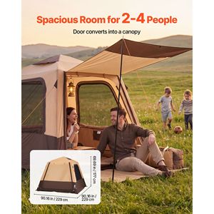 Tenda Gonfiabile per 4 Persone con Pompa Ricaricabile, Tubi d'Aria in TPU, 5 Grandi Finestre a Rete, Portatile, Facile da Montare, in Tessuto Oxford - Product Image 4