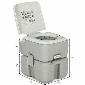 WC Portatile da Viaggio da 5,3 Galloni con Pompa a Pistone per Uso in Movimento - Product Image 4