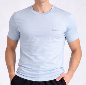 T-shirt en coton uni de haute qualité pour homme, coupe classique, col rond, basique, pour la mode estivale et le confort quotidien - Product Image 1