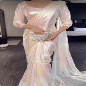 Sari moderne et élégant en soie douce Banarasi Gold Weaving pour adultes et filles Vêtements de fête indiens et pakistanais - Product Image 2