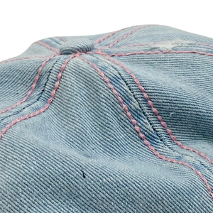 PRETTY GIRL <b>Light</b> Denim <b>Hat</b> Women Girls Fashion Denim Baseball Cap Custom Embroidery Adjustable Cotton Jean Cap Casual - Product Image 5