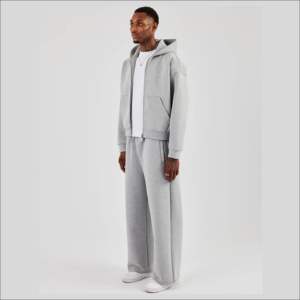 ชุดวอร์มผู้ชายไซส์ใหญ่คุณภาพดีที่สุด ขายส่ง MOQ ต่ำ ชุดวอร์มหรูหราแบบเรียบง่าย กางเกงทรงตรงหลวม และเสื้อฮู้ดครอปแบบมีซิป - Product Image 2