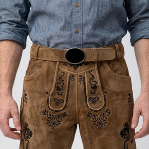 Pantalones Cortos Bávaros Alemanes de Cuero de Gamuza Genuino a Precio Razonable, Nuevo Estilo, Pantalones Cortos Bávaros Tradicionales Alemanes - Product Image 3