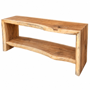 Mesa Consola de Madera Sólida Rústica Moderna Arvena con Borde Natural y Estante para Sala de Estar, Hotel/Villa, Venta al Por Mayor de Muebles - Product Image 2