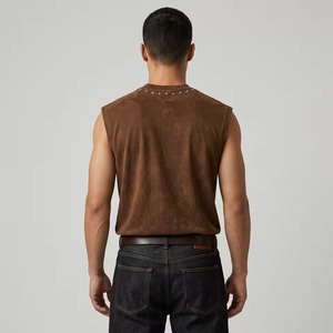 Débardeur surdimensionné personnalisé en coton lavé, tissu doux et respirant, style vintage, sans manches, col rond, séchage rapide, Rouse Sports - Product Image 6