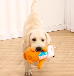 Jouets en peluche doux et mignons pour chiens, animaux de dessin animé, éléphant, renard, jouets à mâcher pour chiots, écologiques, nettoyage des dents, jouets qui couinent - Product Image 6