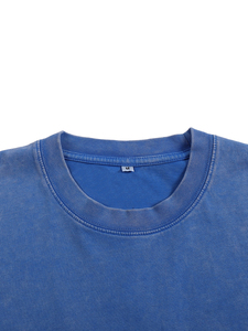 Camiseta de Hombre con Efecto Deslavado, 100% Algodón, Estilo Vintage, Oversize, Casual, Streetwear, con Logotipo Personalizado, Transpirable, de Alta Calidad, OEM - Product Image 6