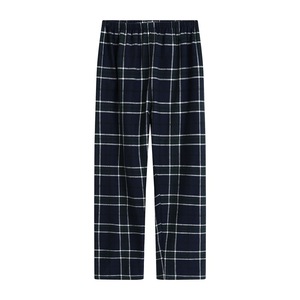 Classic Custom Logo Print <b>Men's</b> Thermal 100% Cotton <b>Flannel</b> <b>Pajama</b> Pants Purple Blue Plaid Sleep Bottoms - Product Image 2