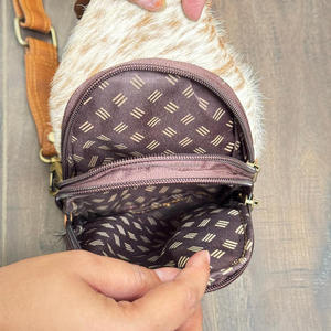 Nuevo último diseño de cuero de vaca con pelo para hombres y mujeres, bolso de pecho de gran capacidad, riñonera cruzada, bolsos de hombro de compras de viaje - Product Image 6