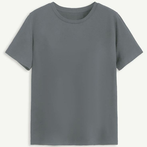 T-shirt décontracté pour homme, vert, 100% coton, manches courtes, col rond, coupe classique, couleur unie - Product Image 2