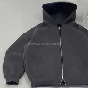 เสื้อฮู้ดผ้าฝ้ายแบบมีซิปสองทางสำหรับผู้ชายเสื้อฮู้ดสำหรับเล่นกีฬาโอเวอร์ไซส์ - Product Image 2