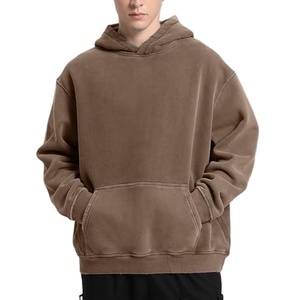 Vente en gros de sweats à capuche vintage pour hommes, personnalisés, de haute qualité, 100% coton, en molleton ciré, imperméables, écologiques, coupe ample - Product Image 4