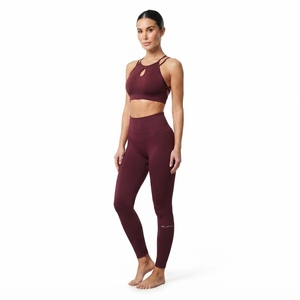 Leggings taille haute pour femmes et soutien-gorge de sport à double bretelle, ensemble de vêtements de sport actifs en deux pièces - Product Image 2
