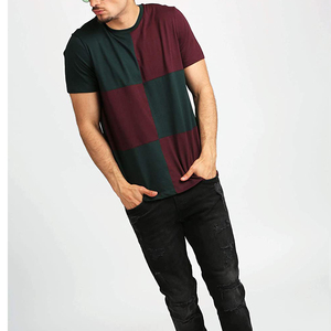 Camiseta de Manga Corta para Hombre, Diseño de Bloques de Color, Cuello Redondo, Estilo Casual, Tejido de Punto - Product Image 4